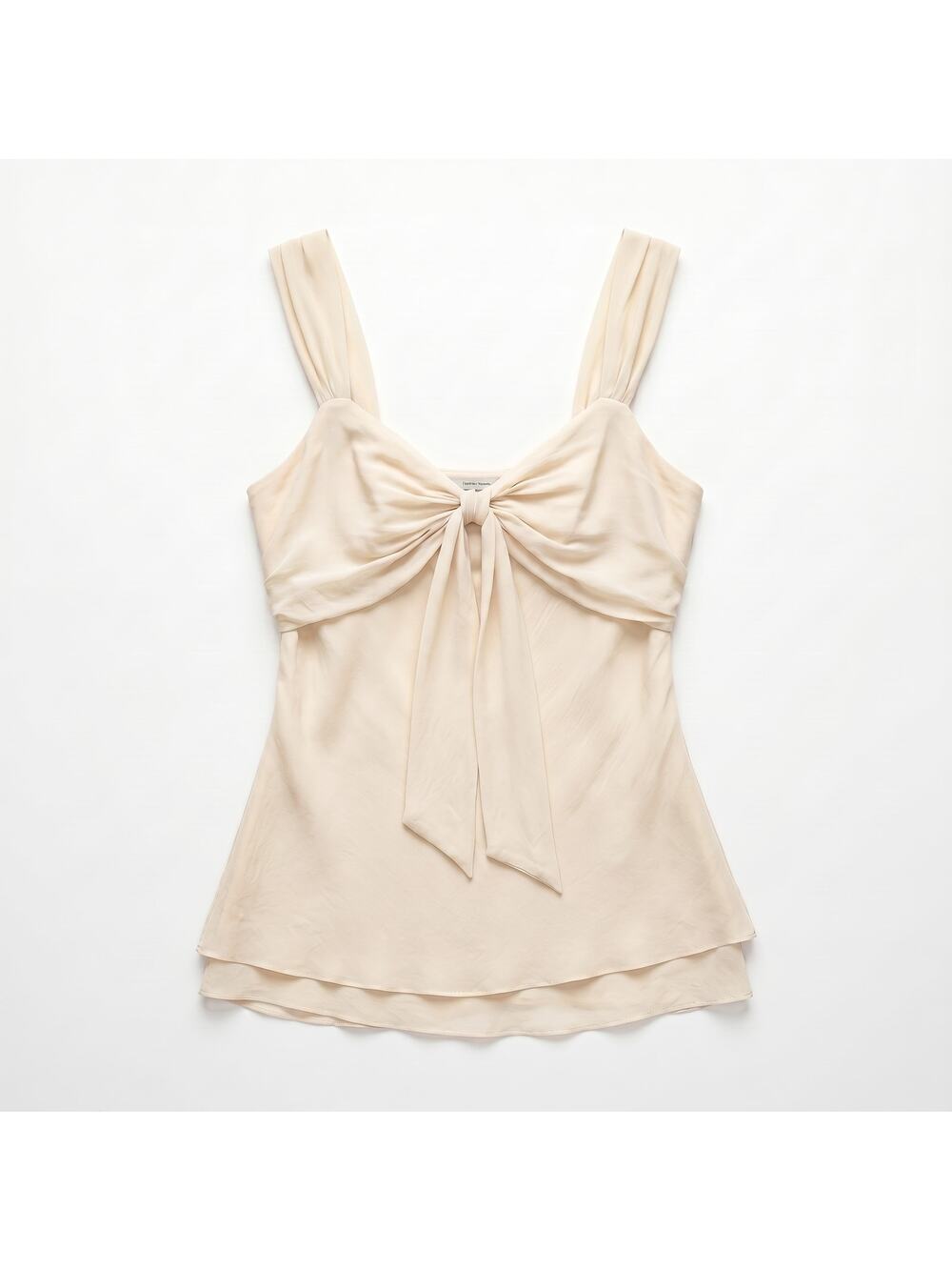 100% Silk Ivory Sleeveless Twist Front Camisole TopSize M